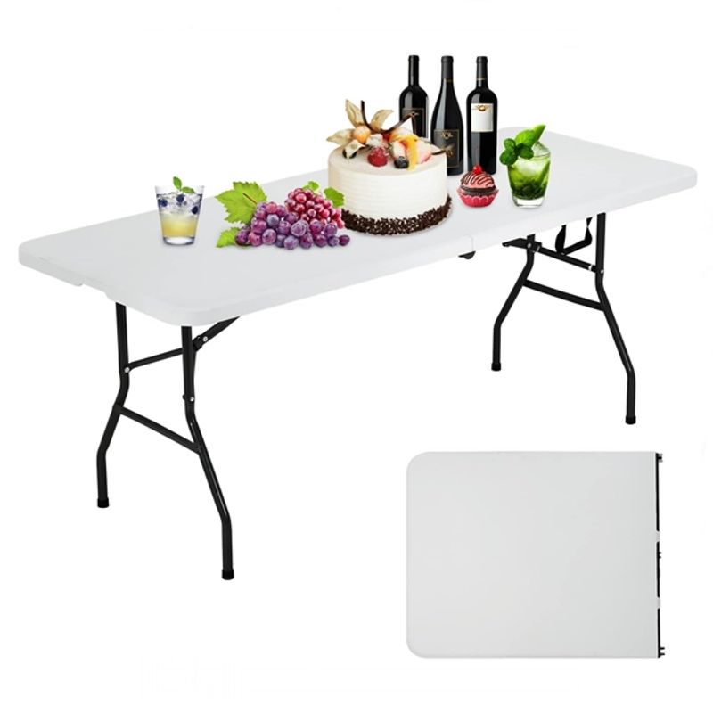 Sport si Outdoor - Camping - Mobilier pentru camping - Mese camping - Masa pliabila din plastic, cadru metalic,180x70 cm - Infinity.ro