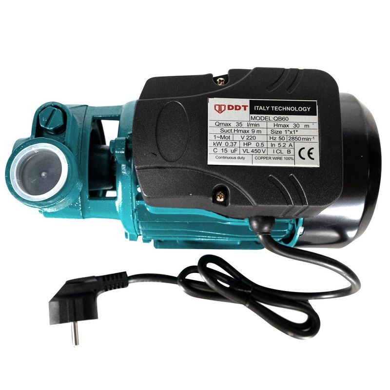 Casa si Gradina - Gradinarit si plante - Instalatii si accesorii pentru irigatii - Pompe apa - Pompa de suprafata DDT QB60, 370 W, aspiratie 7 m, refulare 30 m - Infinity.ro