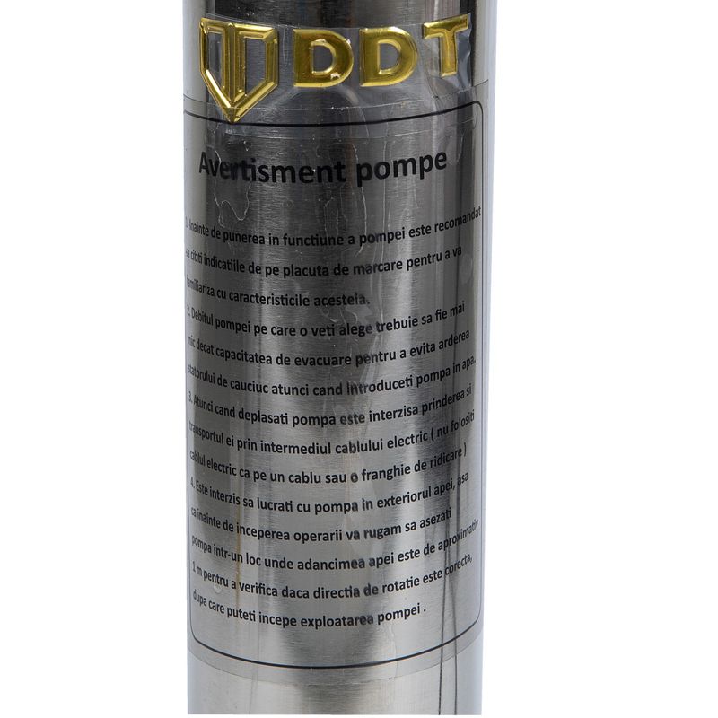 Casa si Gradina - Gradinarit si plante - Instalatii si accesorii pentru irigatii - Pompe apa - Pompa submersibila inox DDT Profesional 3SDM3/14, 1100 W, 5 MC/H - Infinity.ro