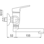 Casa si Gradina - Sanitare - Chiuveta bucatarie si accesorii - Baterii bucatarie - Baterie bucatarie, cu montaj pe perete, crom, 25 cm, Raulconstruct - Infinity.ro