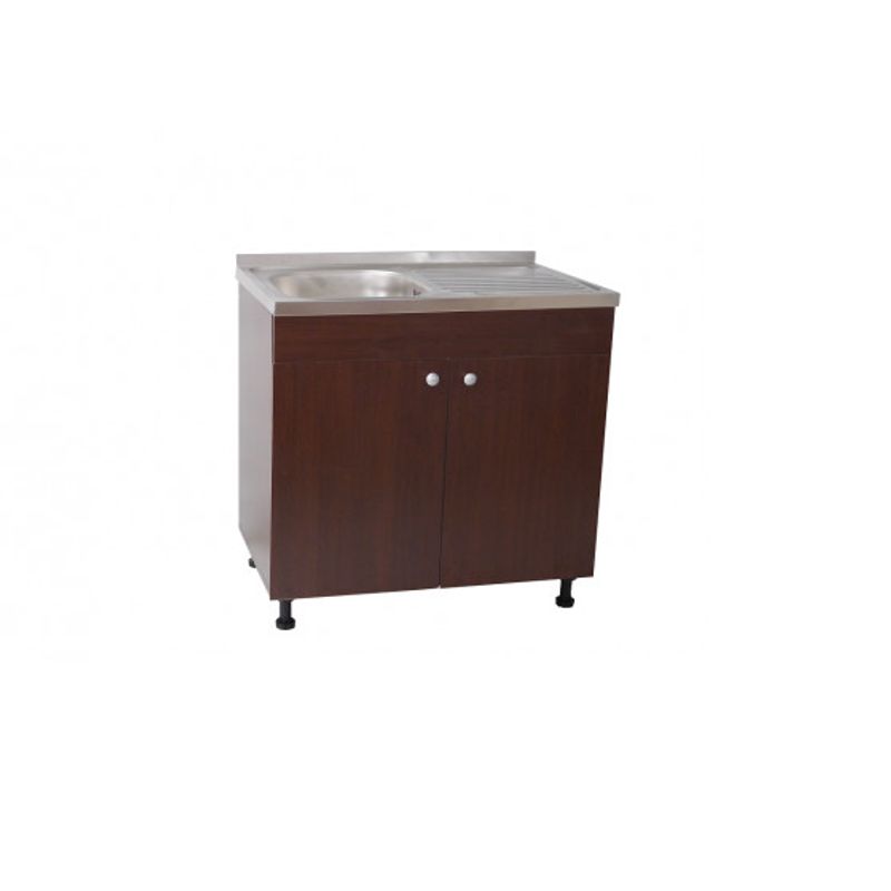 Casa si Gradina - Mobilier - Seturi de mobilier - Seturi bucatarie - Set, Masca Chiuveta Wenghe, 80 cm X 50 cm X 80 cm, Chiuveta anticalcar, Baterie bucatarie TL si Sifon scurgere - Infinity.ro