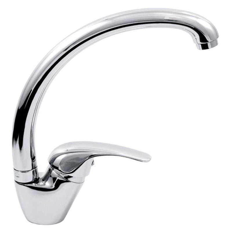 Casa si Gradina - Sanitare - Chiuveta bucatarie si accesorii - Chiuvete bucatarie - Set, Masca Chiuveta Alba, Raulconstruct, 80 cm X 50 cm X 80 cm, Chiuveta anticalcar, Baterie lebada si Sifon scurgere - Infinity.ro