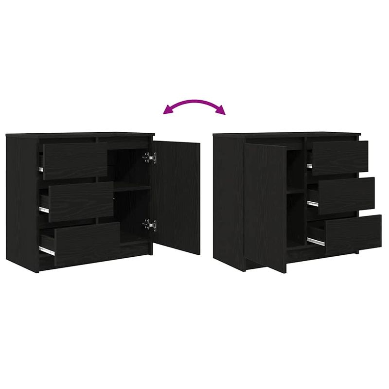 Casa si Gradina - Mobilier - Comode si corpuri - Comode - Bufeta cu sertar Stejar negru 71x35x65 cm Lemn prelucrat - Infinity.ro