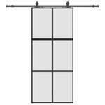 Casa si Gradina - Constructii - Usi interior, exterior si garaj - Usi interior - Usa glisanta cu set feronerie neagra 90x205cm sticla securizata - Infinity.ro