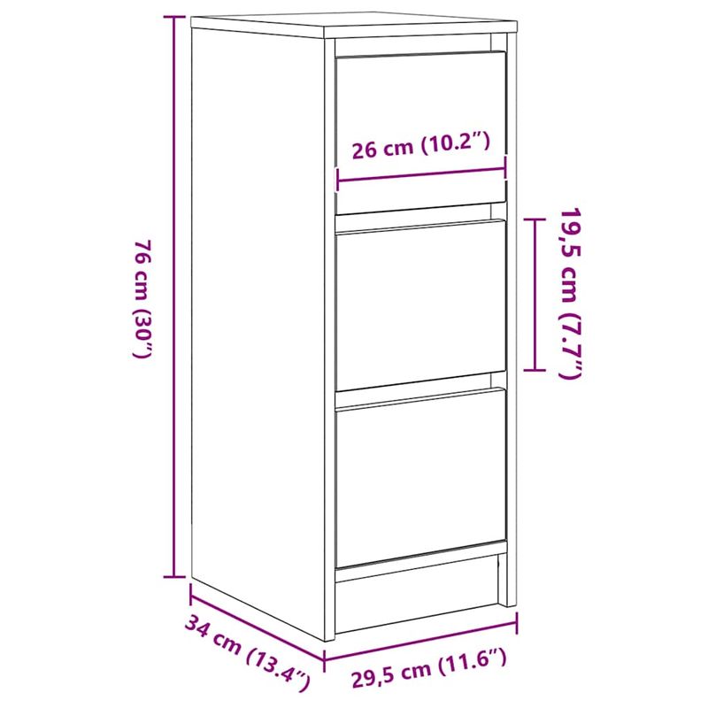 Casa si Gradina - Mobilier - Comode si corpuri - Comode - Bufeta Stejar Sonoma 29,5x34x76 cm Lemn prelucrat - Infinity.ro