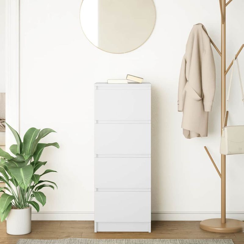 Casa si Gradina - Mobilier - Comode si corpuri - Comode - Bufeta alba 37,5x35x99 cm din lemn prelucrat - Infinity.ro