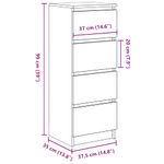 Casa si Gradina - Mobilier - Comode si corpuri - Comode - Bufeta alba 37,5x35x99 cm din lemn prelucrat - Infinity.ro
