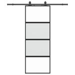 Casa si Gradina - Constructii - Usi interior, exterior si garaj - Usi interior - Usa glisanta cu set feronerie neagra 76x205cm sticla securizata - Infinity.ro