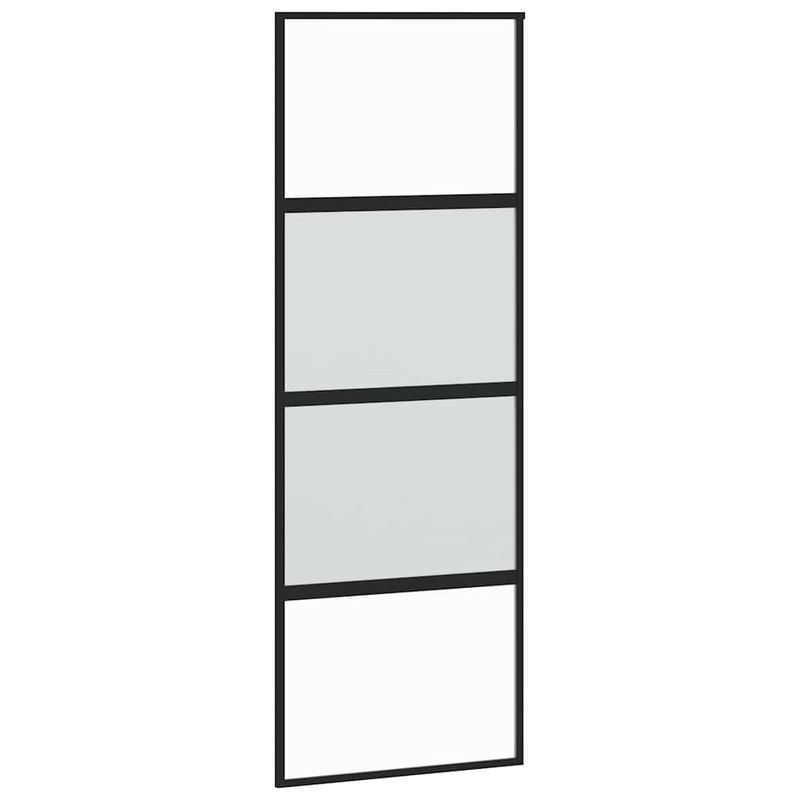 Casa si Gradina - Constructii - Usi interior, exterior si garaj - Usi interior - Usa glisanta cu set feronerie neagra 76x205cm sticla securizata - Infinity.ro