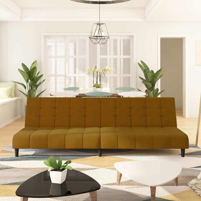 Casa si Gradina - Mobilier - Canapele si coltare - Canapele - Canapea extensibila cu 2 locuri, maro, catifea - Infinity.ro