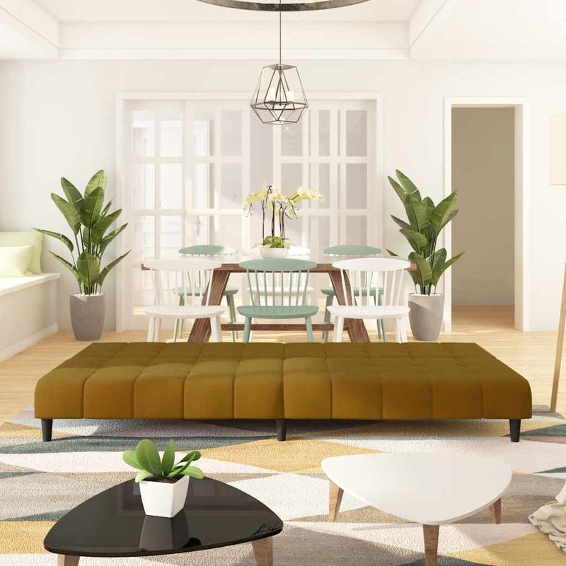 Casa si Gradina - Mobilier - Canapele si coltare - Canapele - Canapea extensibila cu 2 locuri, maro, catifea - Infinity.ro