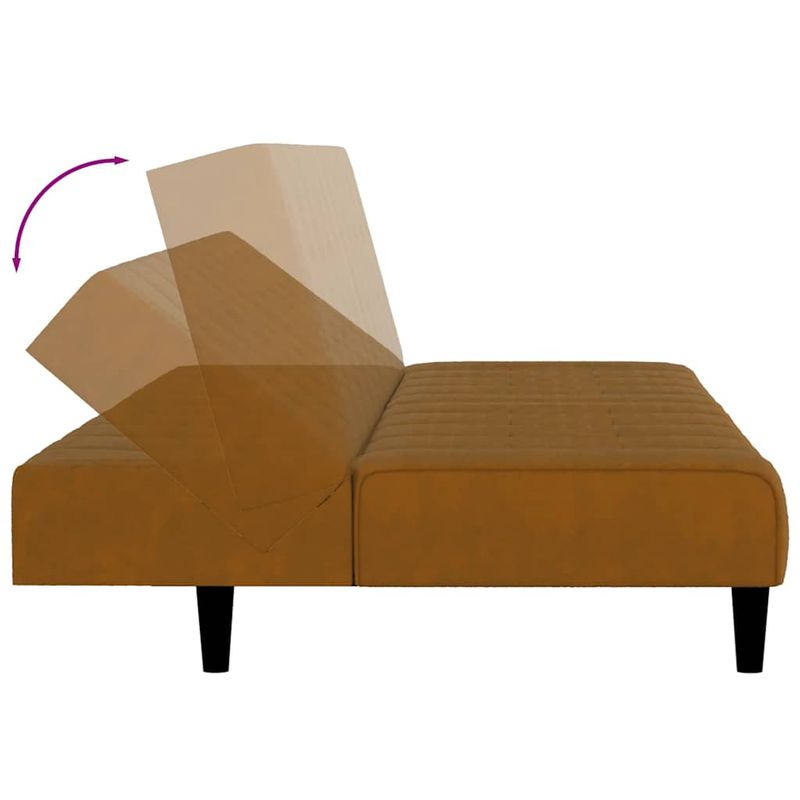 Casa si Gradina - Mobilier - Canapele si coltare - Canapele - Canapea extensibila cu 2 locuri, maro, catifea - Infinity.ro