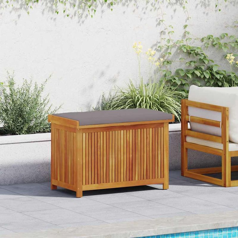 Casa si Gradina - Gradina si terasa - Mobilier exterior - Dulapuri si lazi depozitare exterior - Cutie de perne de exterior 90x50x60,5 cm lemn masiv de salcam, gri închis - Infinity.ro