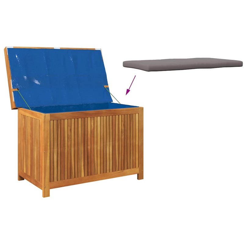 Casa si Gradina - Gradina si terasa - Mobilier exterior - Dulapuri si lazi depozitare exterior - Cutie de perne de exterior 90x50x60,5 cm lemn masiv de salcam, gri închis - Infinity.ro