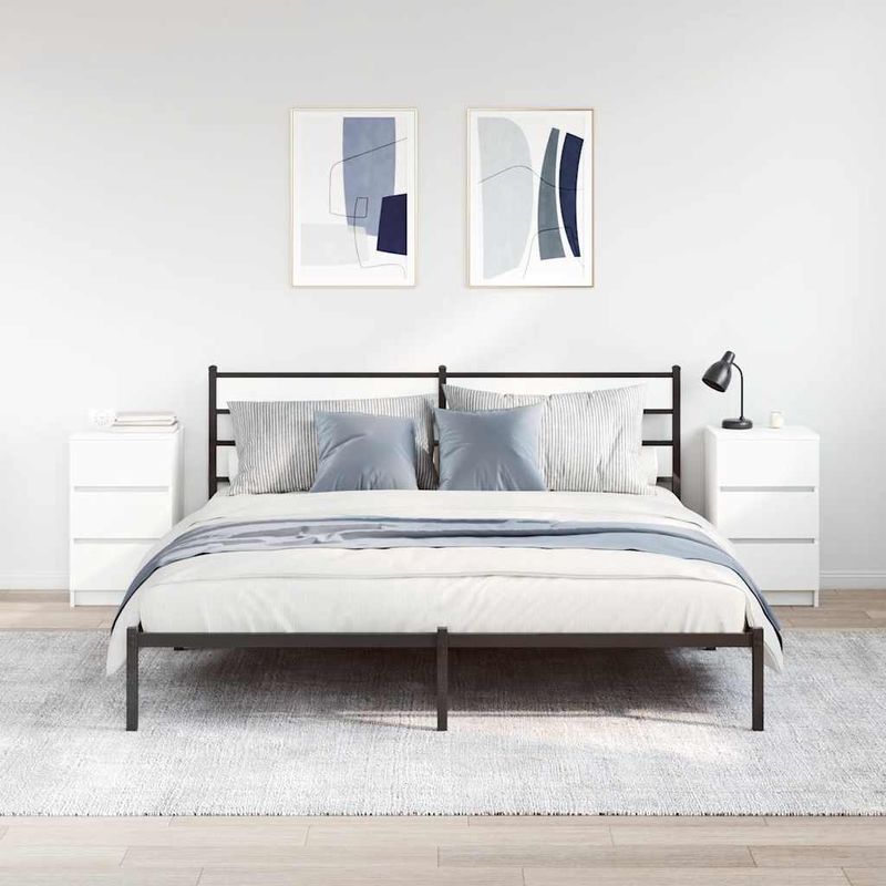 Casa si Gradina - Mobilier - Comode si corpuri - Noptiere - Noptiere cu 3 sertare 2 buc Alb 39x35x65 cm - Infinity.ro