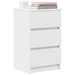 Casa si Gradina - Mobilier - Comode si corpuri - Noptiere - Noptiere cu 3 sertare 2 buc Alb 39x35x65 cm - Infinity.ro