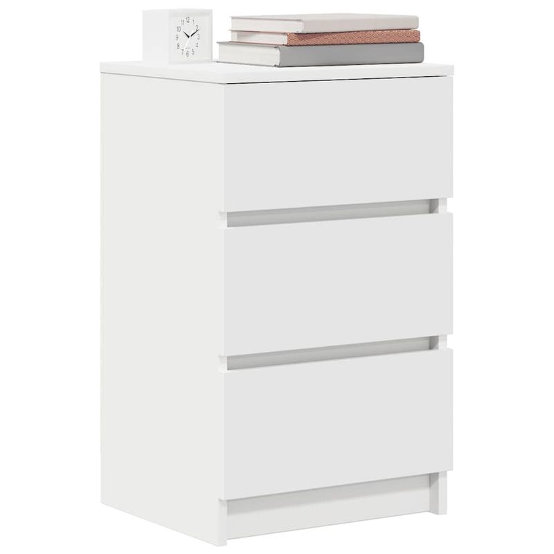 Casa si Gradina - Mobilier - Comode si corpuri - Noptiere - Noptiere cu 3 sertare 2 buc Alb 39x35x65 cm - Infinity.ro
