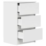 Casa si Gradina - Mobilier - Comode si corpuri - Noptiere - Noptiere cu 3 sertare 2 buc Alb 39x35x65 cm - Infinity.ro