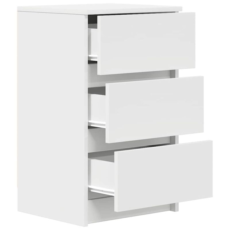 Casa si Gradina - Mobilier - Comode si corpuri - Noptiere - Noptiere cu 3 sertare 2 buc Alb 39x35x65 cm - Infinity.ro