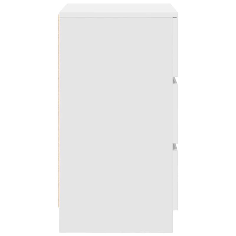Casa si Gradina - Mobilier - Comode si corpuri - Noptiere - Noptiere cu 3 sertare 2 buc Alb 39x35x65 cm - Infinity.ro