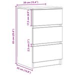 Casa si Gradina - Mobilier - Comode si corpuri - Noptiere - Noptiere cu 3 sertare 2 buc Alb 39x35x65 cm - Infinity.ro