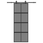 Casa si Gradina - Constructii - Usi interior, exterior si garaj - Usi interior - Usa glisanta cu set feronerie neagra 76x205cm sticla securizata - Infinity.ro