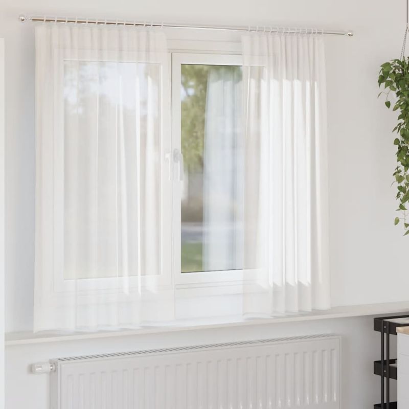 Casa si Gradina - Textile si covoare - Perdele si draperii - Perdele - Perdele Voile cu Bucle 2 buc Alb 140x175 cm - Infinity.ro