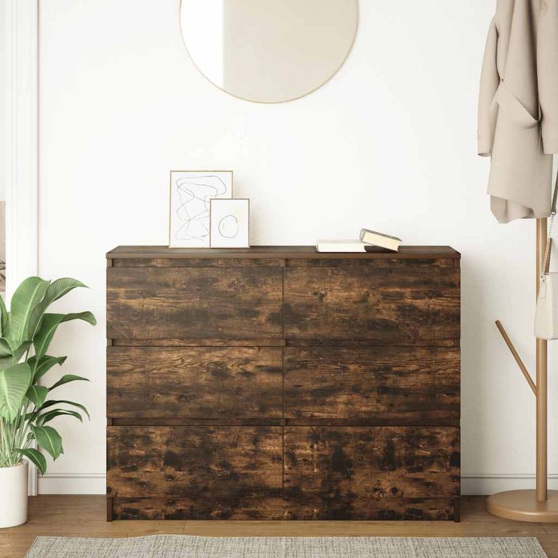 Casa si Gradina - Mobilier - Comode si corpuri - Comode - Dulap, stejar fumuriu, 100x35x76 cm, lemn compozit - Infinity.ro