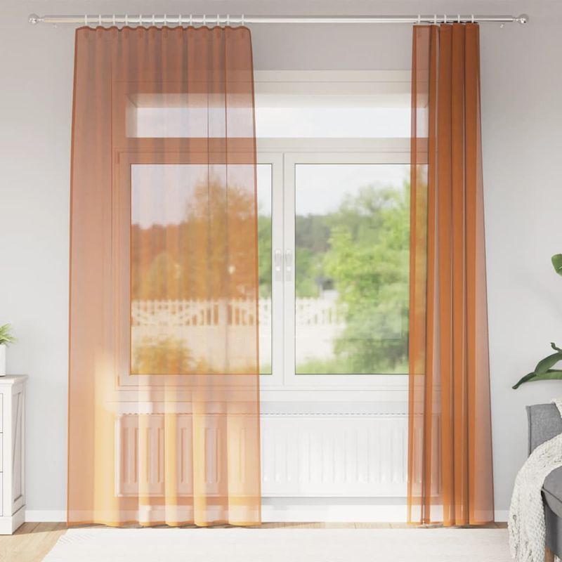Casa si Gradina - Textile si covoare - Perdele si draperii - Perdele - Perdele Voile cu Bucle 2 buc Terracota 140x245 cm - Infinity.ro