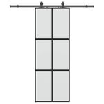 Casa si Gradina - Constructii - Usi interior, exterior si garaj - Usi interior - Usa glisanta cu set feronerie neagra 76x205cm sticla securizata - Infinity.ro
