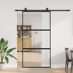 Casa si Gradina - Constructii - Usi interior, exterior si garaj - Usi interior - Usa glisanta cu set de feronerie neagra sticla securizata - Infinity.ro