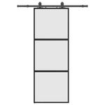 Casa si Gradina - Constructii - Usi interior, exterior si garaj - Usi interior - Usa glisanta cu set feronerie neagra 76x205cm sticla securizata - Infinity.ro