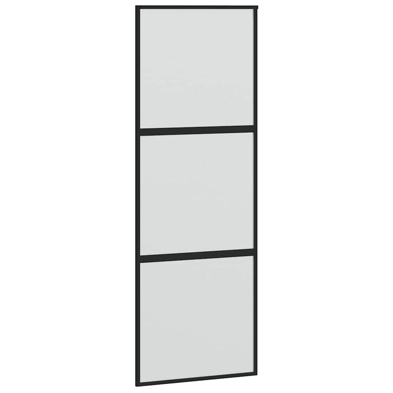 Casa si Gradina - Constructii - Usi interior, exterior si garaj - Usi interior - Usa glisanta cu set feronerie neagra 76x205cm sticla securizata - Infinity.ro