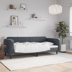 Casa si Gradina - Mobilier - Paturi si accesorii - Paturi - Cadru de pat, gri inchis, 90x190 cm, catifea - Infinity.ro