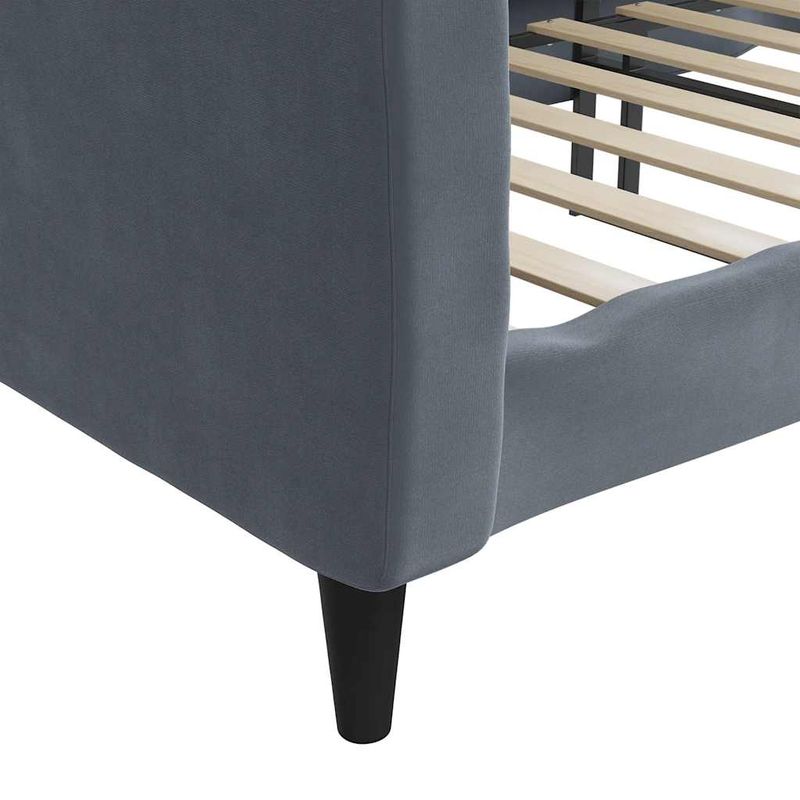 Casa si Gradina - Mobilier - Paturi si accesorii - Paturi - Cadru de pat, gri inchis, 90x190 cm, catifea - Infinity.ro