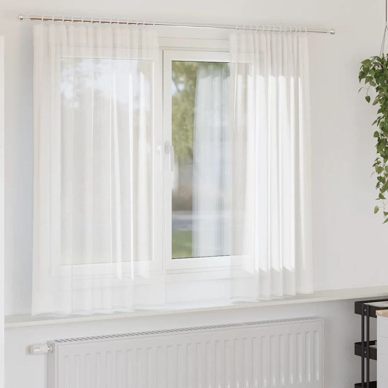 Casa si Gradina - Textile si covoare - Perdele si draperii - Perdele - Perdele Voile cu Bucle 2 buc Alb 140x140 cm - Infinity.ro
