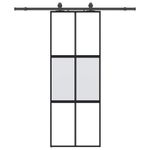 Casa si Gradina - Constructii - Usi interior, exterior si garaj - Usi interior - Usa glisanta cu set feronerie neagra 76x205cm sticla securizata - Infinity.ro