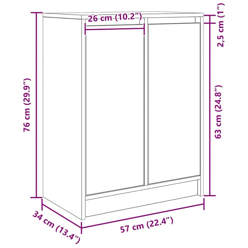 Casa si Gradina - Mobilier - Comode si corpuri - Comode - Bufeta gri Sonoma 57x34x76 cm Lemn prelucrat - Infinity.ro