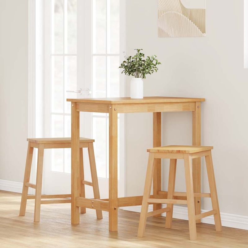 Casa si Gradina - Mobilier - Scaune si fotolii - Scaune - Scaune de bar 2 buc din lemn masiv cauciuc - Infinity.ro