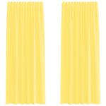 Casa si Gradina - Textile si covoare - Perdele si draperii - Perdele - Perdele Voile cu Bucle 2 buc Galben 140x245 cm - Infinity.ro