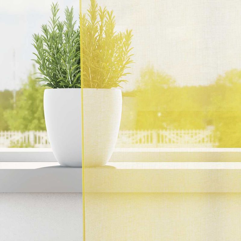 Casa si Gradina - Textile si covoare - Perdele si draperii - Perdele - Perdele Voile cu Bucle 2 buc Galben 140x245 cm - Infinity.ro