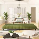 Casa si Gradina - Mobilier - Canapele si coltare - Canapele - Canapea extensibila cu 2 locuri, verde deschis, catifea - Infinity.ro