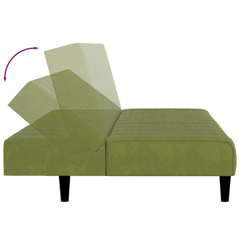 Casa si Gradina - Mobilier - Canapele si coltare - Canapele - Canapea extensibila cu 2 locuri, verde deschis, catifea - Infinity.ro