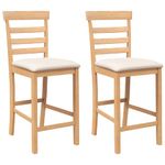 Casa si Gradina - Mobilier - Scaune si fotolii - Scaune - Scaune de bar cu perne 2 buc din cauciuc din lemn masiv natural - Infinity.ro