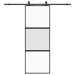 Casa si Gradina - Constructii - Usi interior, exterior si garaj - Usi interior - Usa glisanta cu set feronerie neagra 76x205cm sticla securizata - Infinity.ro