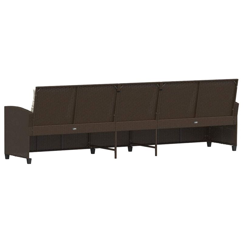 Casa si Gradina - Gradina si terasa - Mobilier exterior - Canapele si fotolii gradina - Canapea de gradina cu 5 locuri cu perne din polirattan maro, maro și alb crem - Infinity.ro