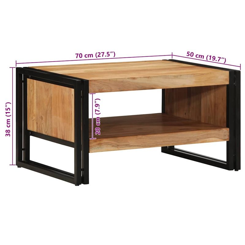 Casa si Gradina - Mobilier - Mese si birouri - Masute de cafea - Masuta de cafea 70x50x38 cm din lemn masiv de salcam - Infinity.ro