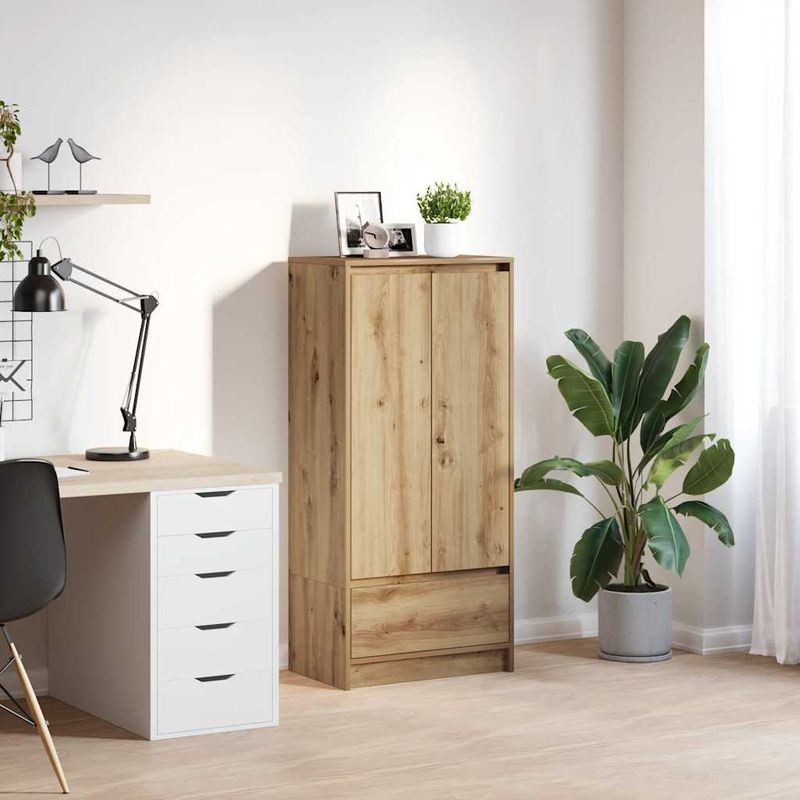 Casa si Gradina - Mobilier - Comode si corpuri - Comode - Dulap cu sertar Artisan Stejar 55,5x34x119,5 cm lemn prelucrat - Infinity.ro