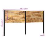 Casa si Gradina - Mobilier - Paturi si accesorii - Accesorii paturi - Tablie de pat 200 cm lemn masiv de mango si fier - Infinity.ro