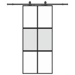 Casa si Gradina - Constructii - Usi interior, exterior si garaj - Usi interior - Usa glisanta cu set feronerie neagra 90x205cm sticla securizata - Infinity.ro